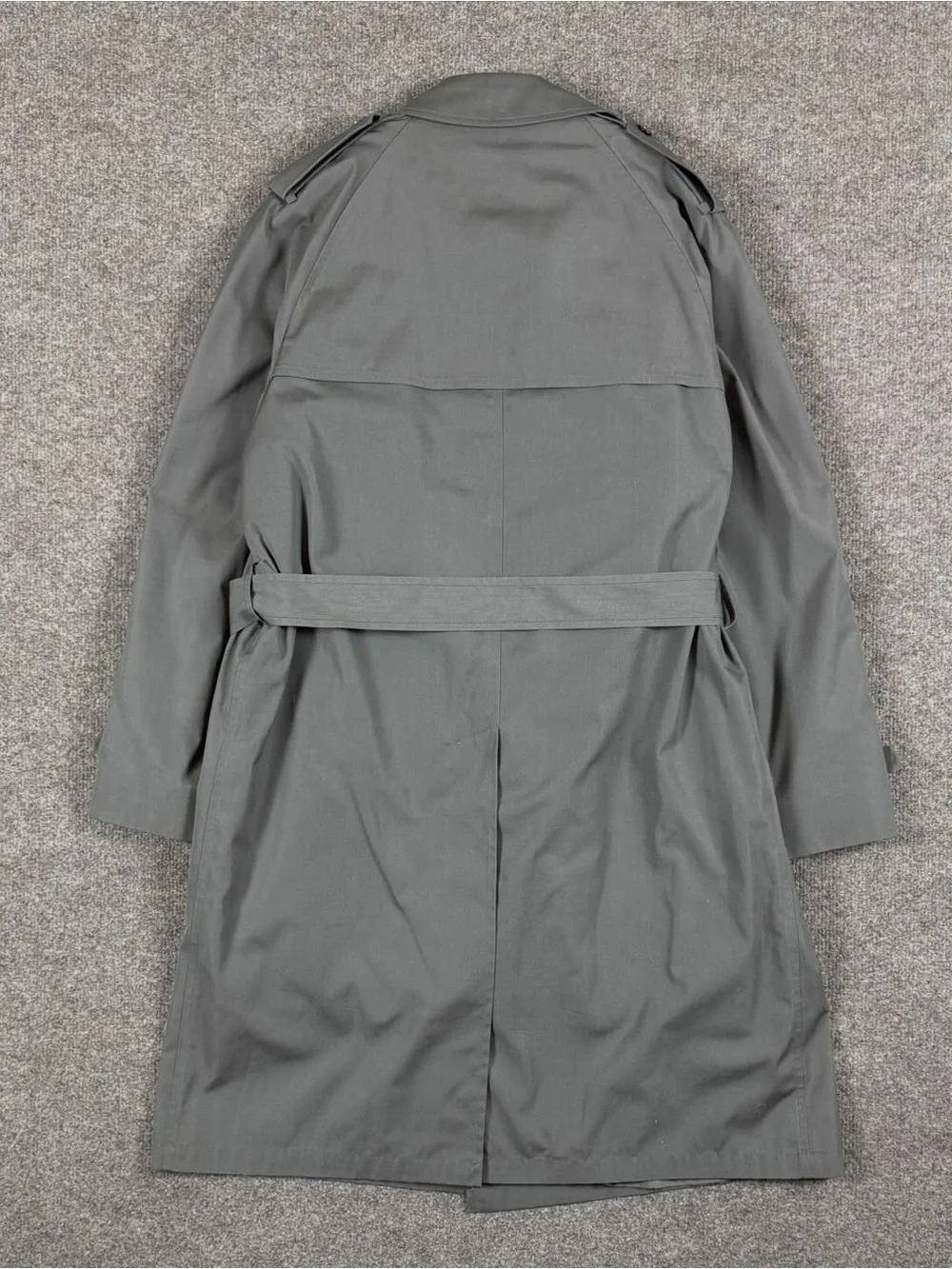 Botany 500 Grey Double Breasted Belted Trench Coat Removable Fur Lining Men’s 40